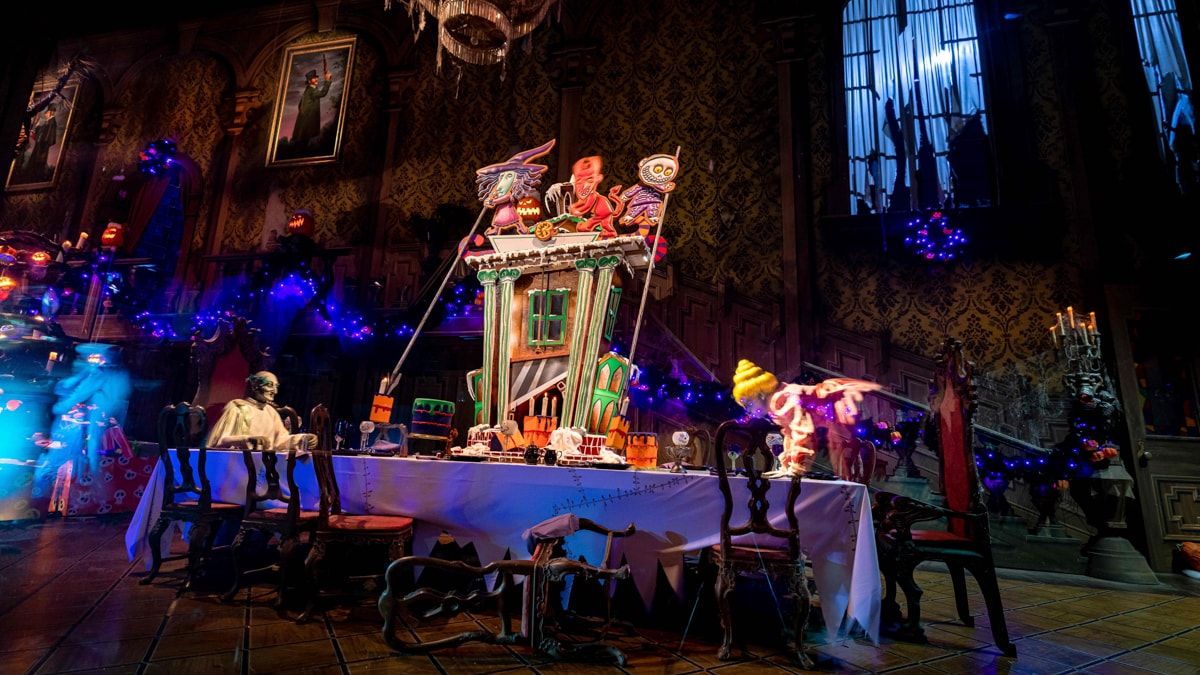 Inside Haunted Mansion Holiday at Halloween Time