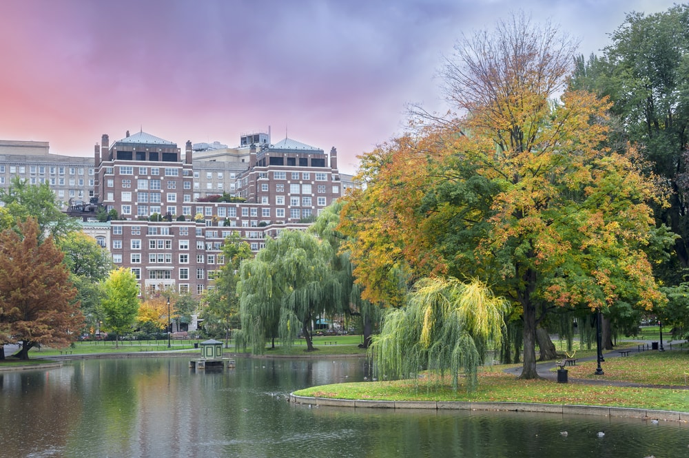 Boston Common and Public Garden in fall