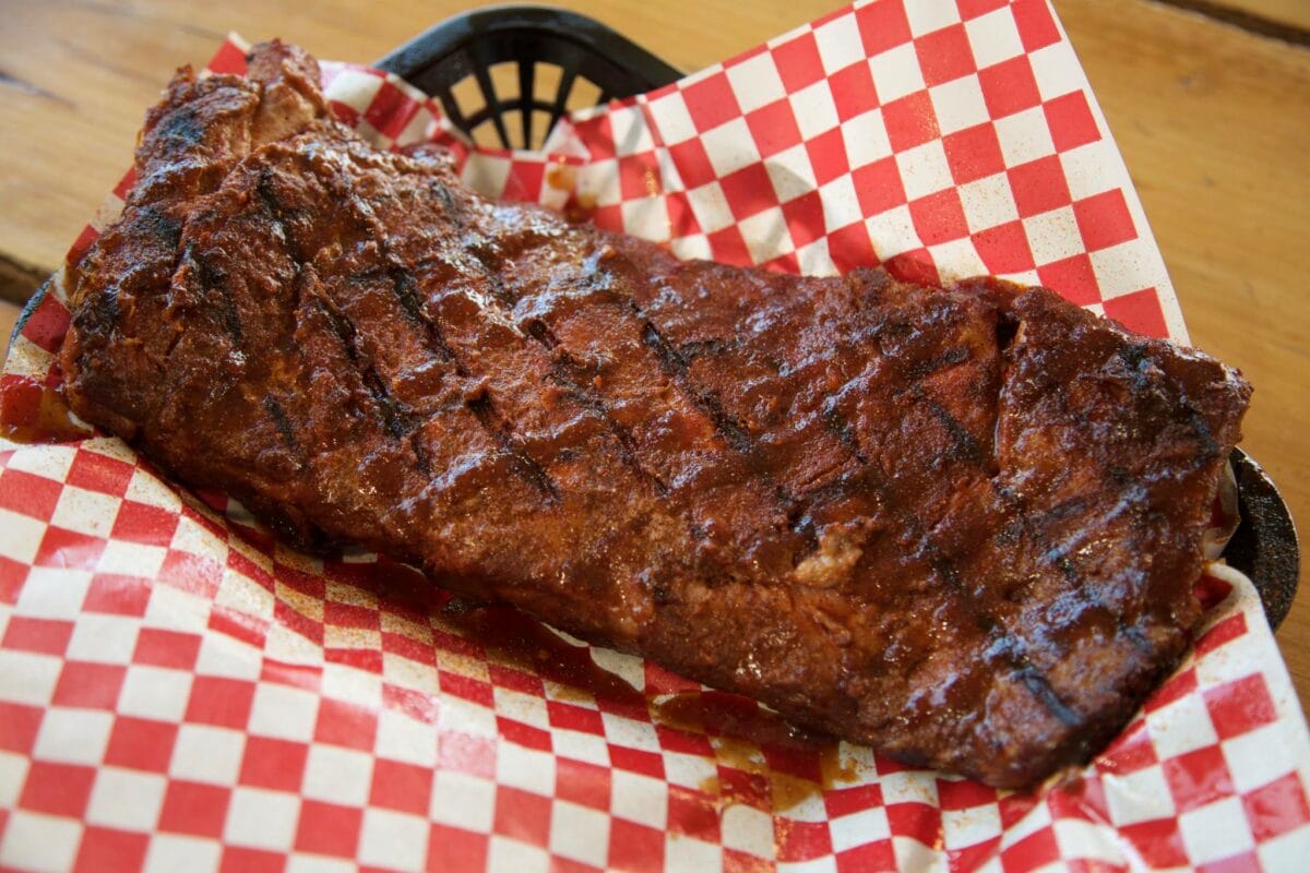 Hickory smoked ribs at Bobby D's BBQ 