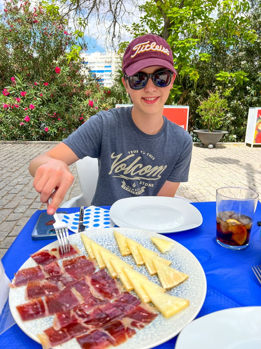 Iberian ham and manchego cheese in Seville