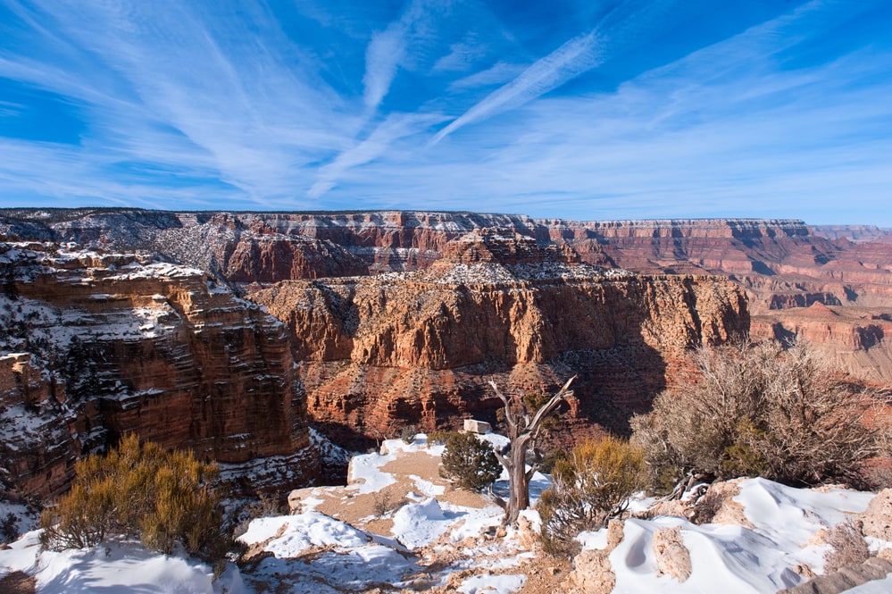 A snowy day at the Grand Canyon