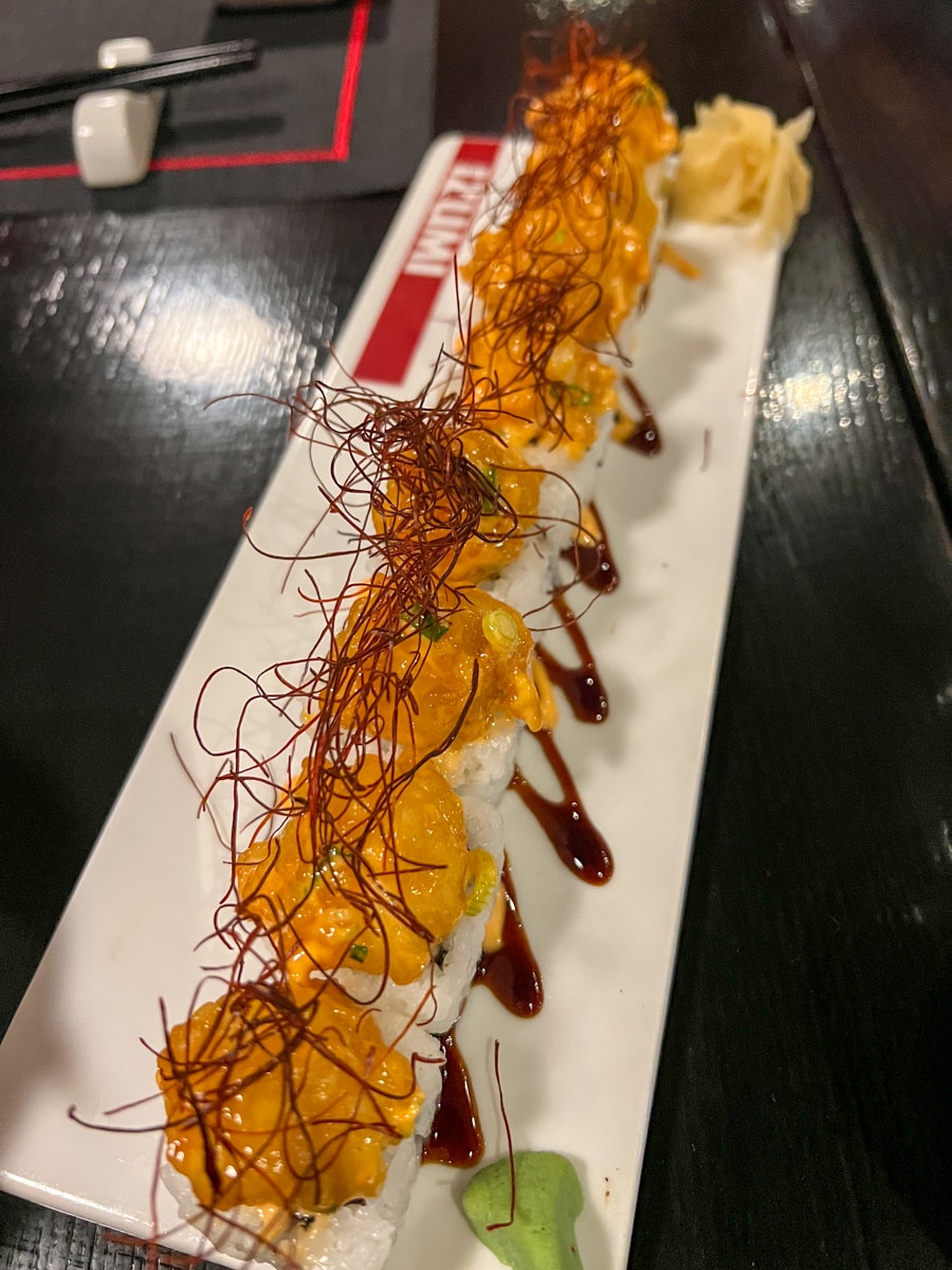 A signature roll at cruise restaurant 