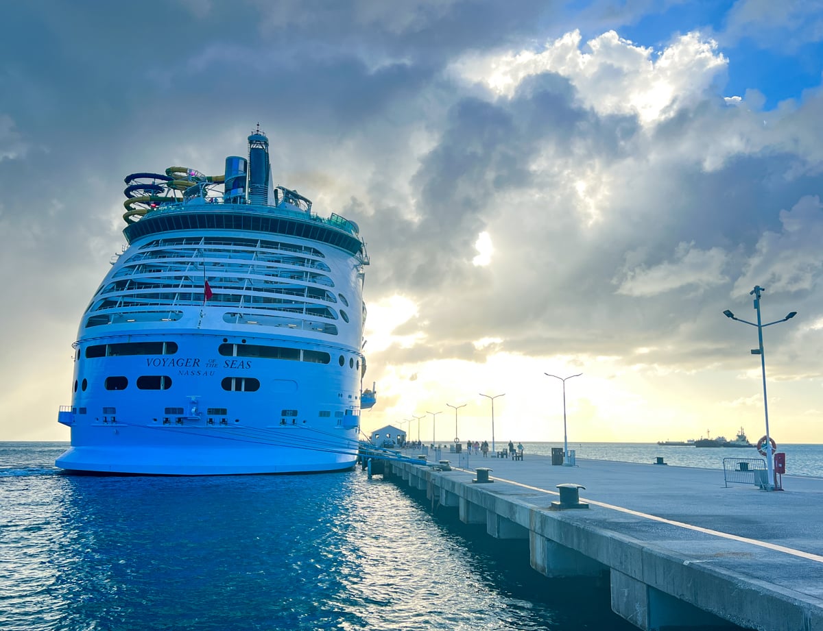 Royal Caribbean Voyager of the Seas docked in St. Maartin