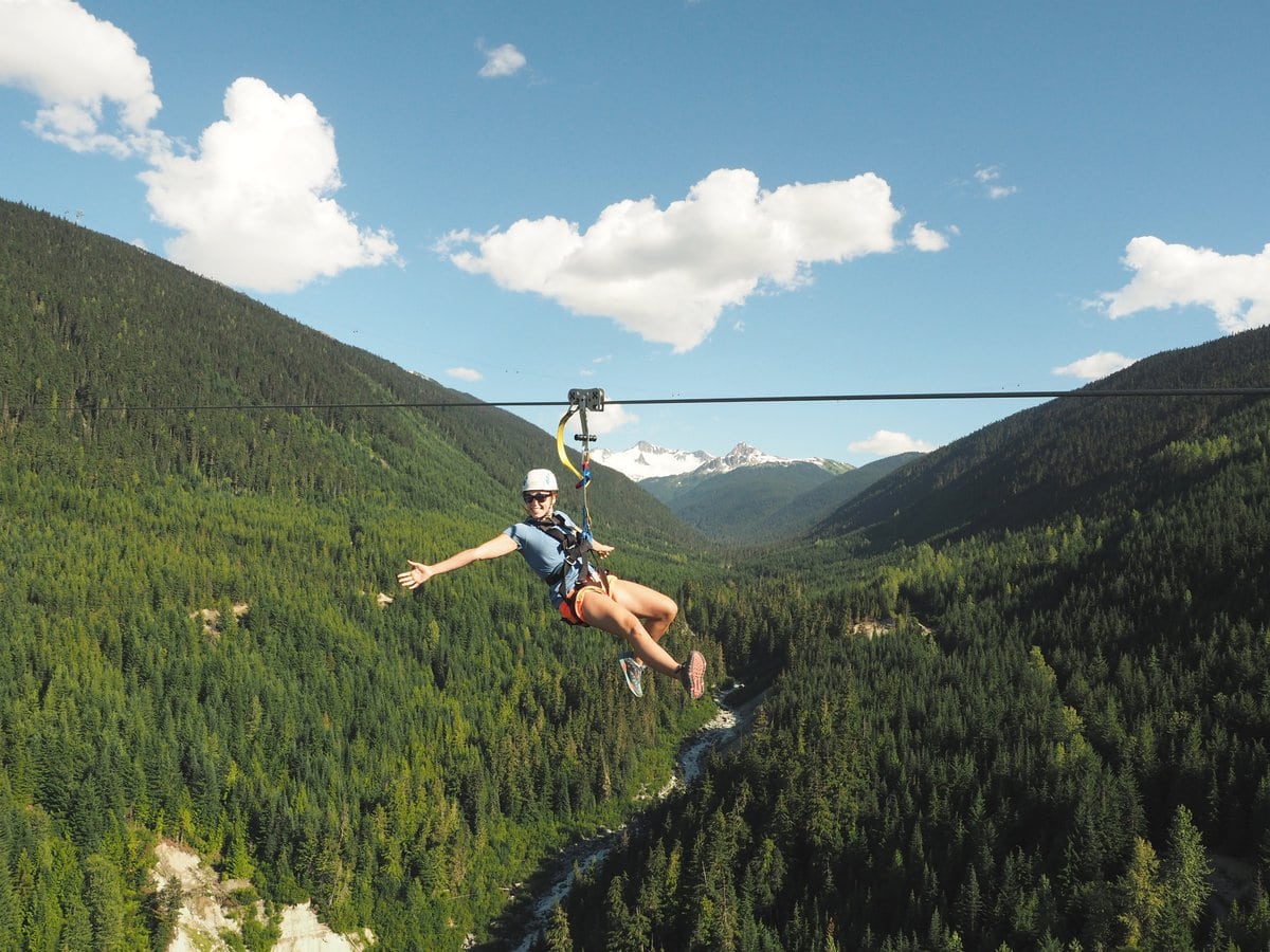 Ziplining in Whistler with Ziptrek  in summer