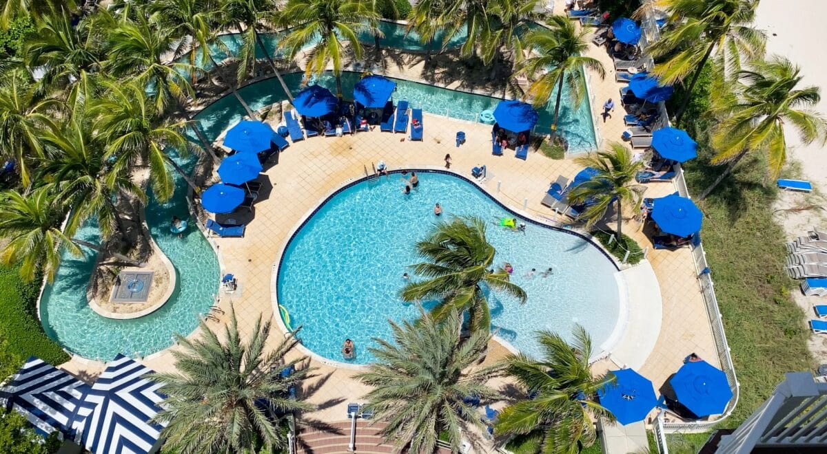 Oceanfront Pelican Grand Beach Resort pool and lazy river