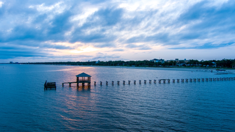 Mississippi Gulf Coast at sunset