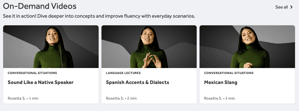 Rosetta Stone language videos are included with your subscription