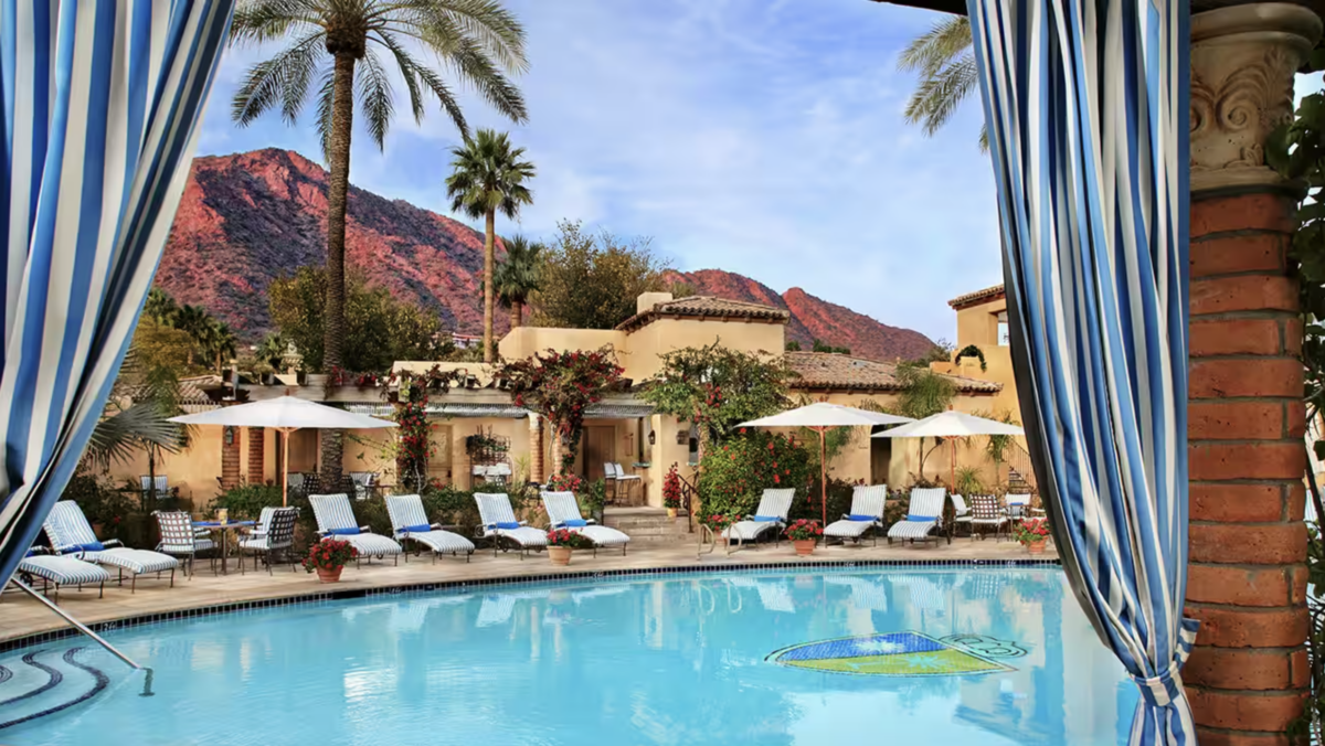 Circular pool at Royal Palms Resort in Scottsdale, AZ