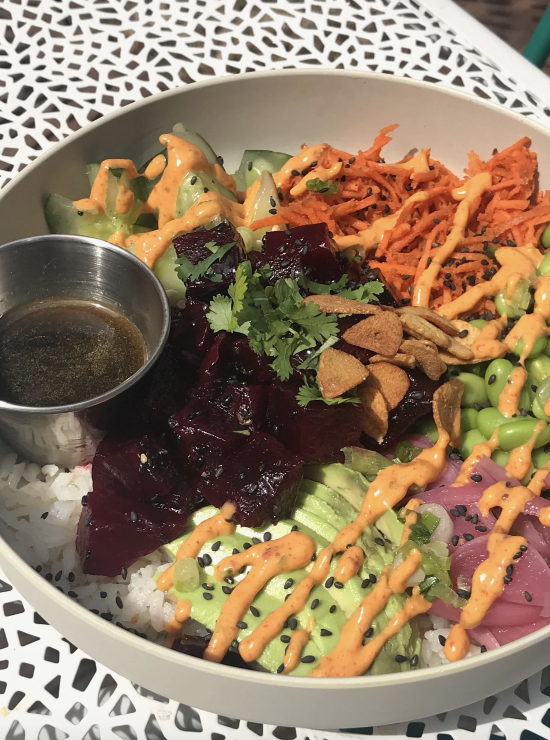 Farm to table Vegan Poke at La Finca Bowls in Albuquerque