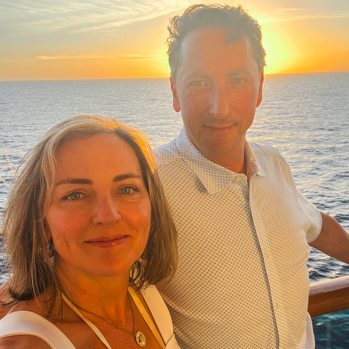 Romantic sunset on a Princess Cruise