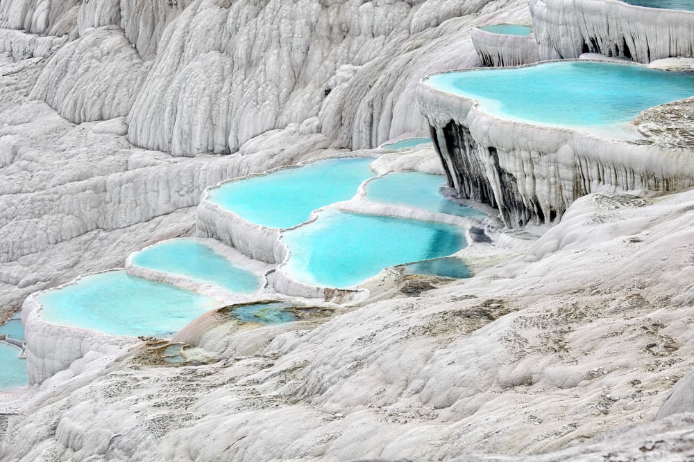 Travertine pools and terraces at Pamukkale, Turkey