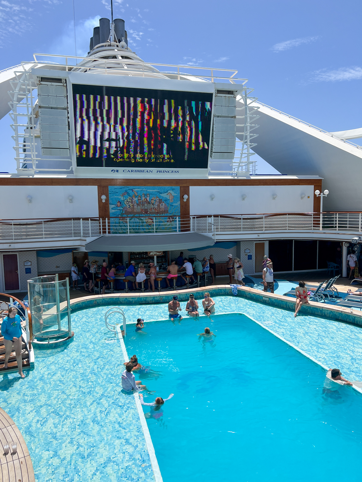 Poolside movie on a Princess Cruise