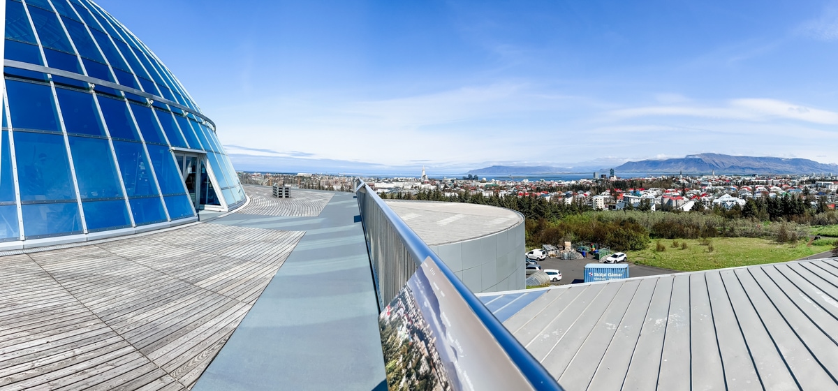 View from the Perlan Museum dome's observation deck