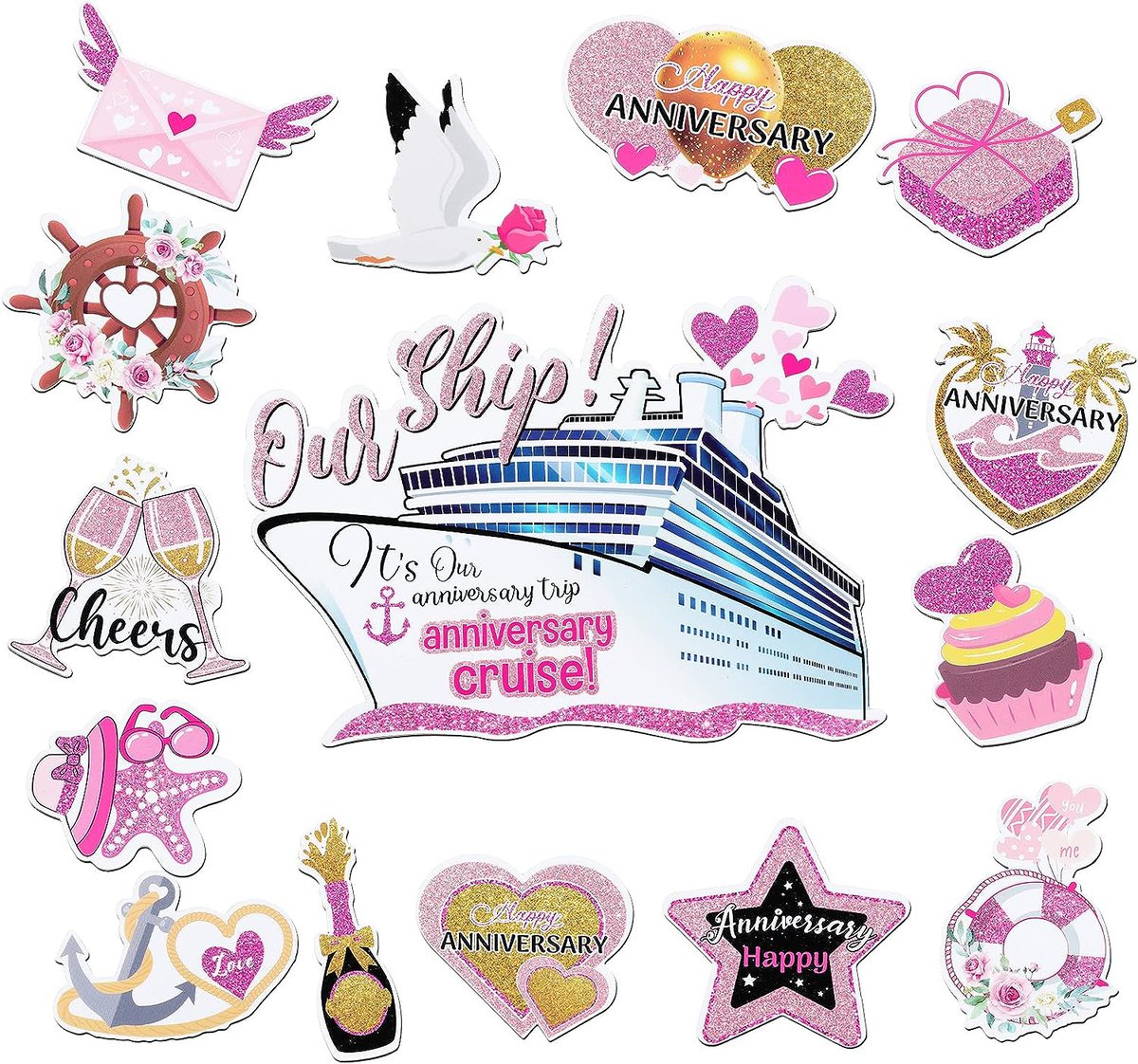 Anniversary celebration decorations for your stateroom door