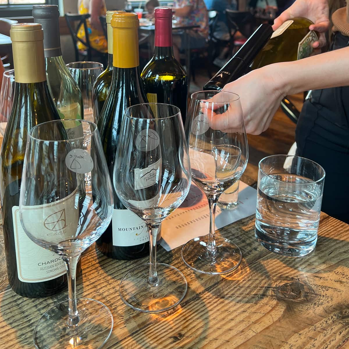 Wine flight at Wine Bar George, one of many activities for adults in Orlando at Disney Springs