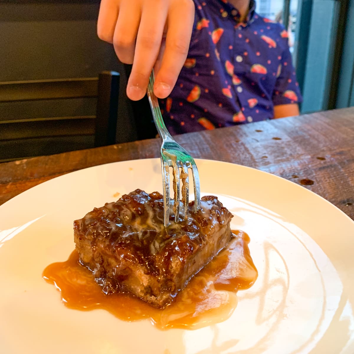 Bread pudding in New Orleans with kids