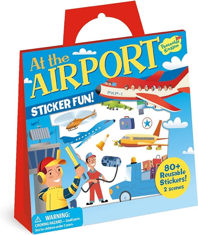 Peaceable Kingdom Sticker Fun! At the Airport Reusable Sticker Tote