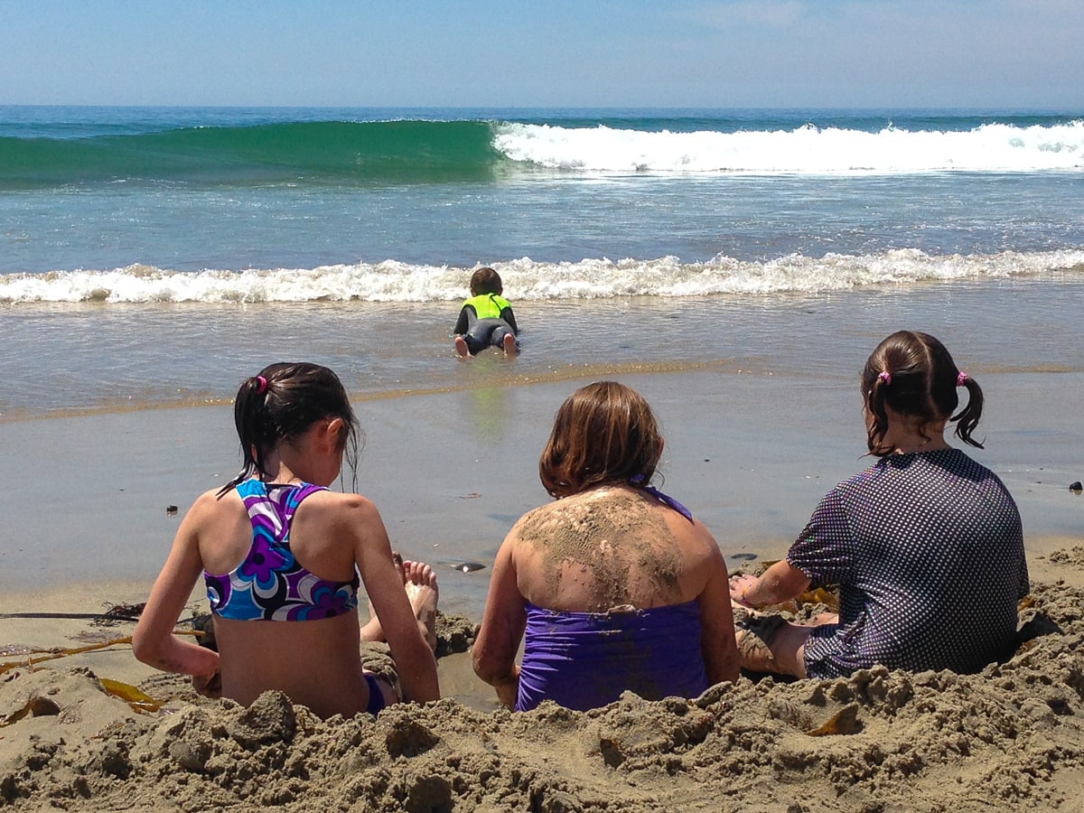 Children on the beach in San Diego