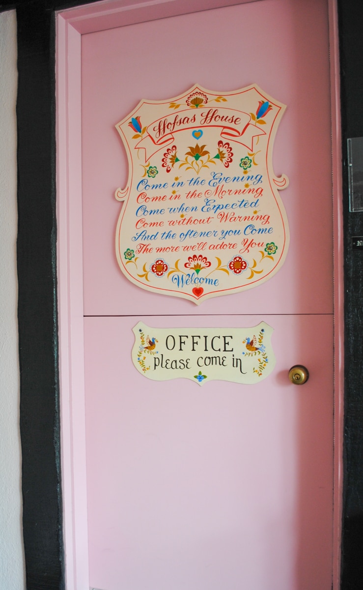 Traditional Dutch door to the Hofsas House lobby 