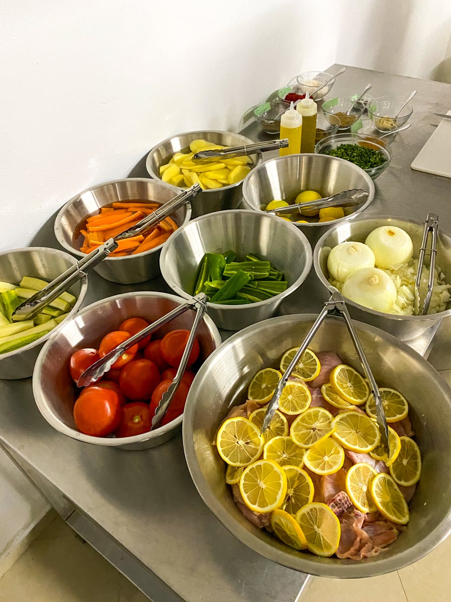 Moroccan cooking class ingredients