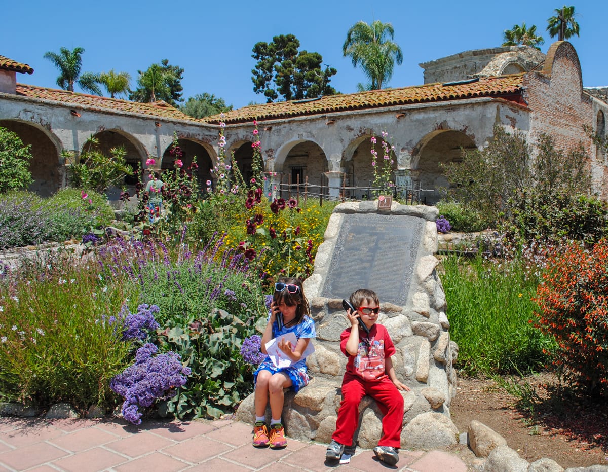 Kids at Mission San Juan Capistrano