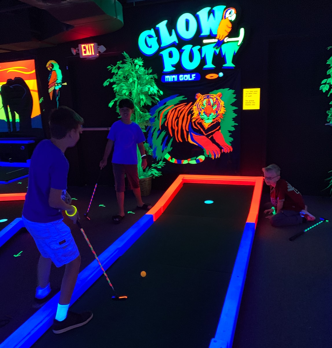 Children at Glow Putt Miniature Golf in Scottsdale