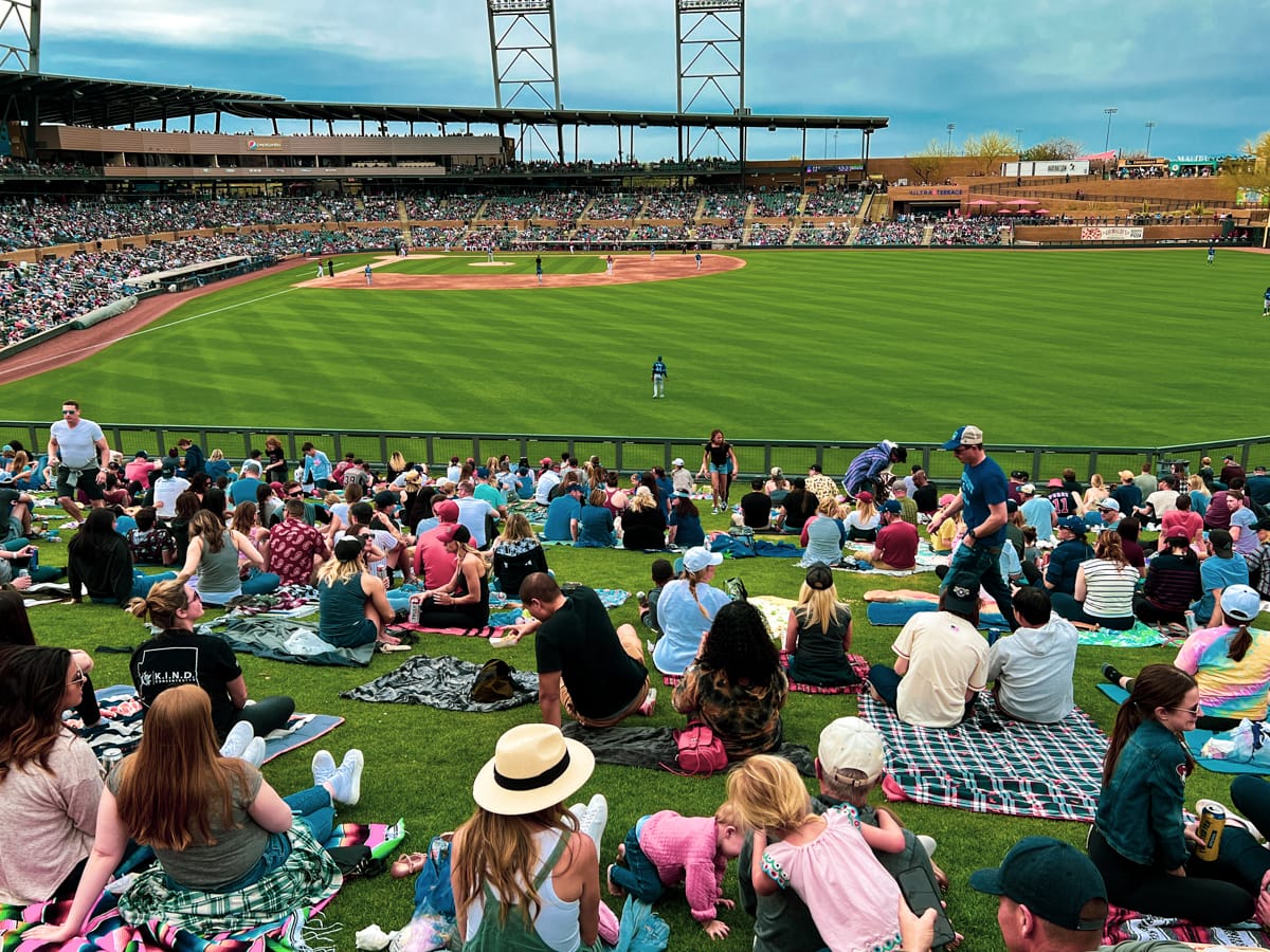 Spring training baseball game in Scottsdale 