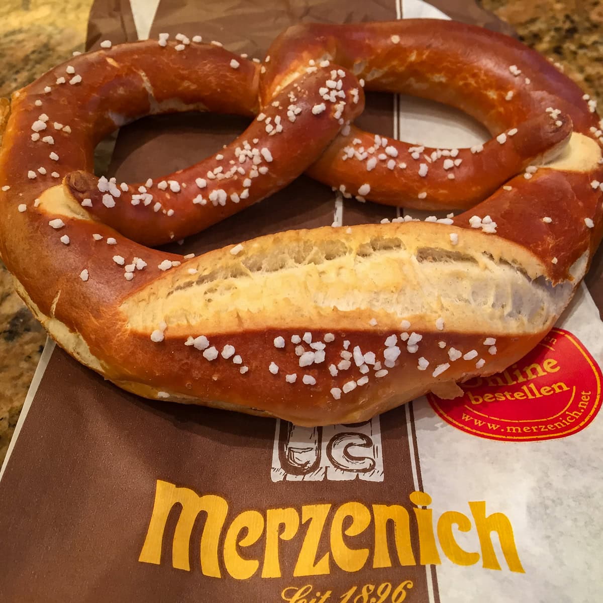 German pretzel at Merzenich Backereien in Cologne, Germany