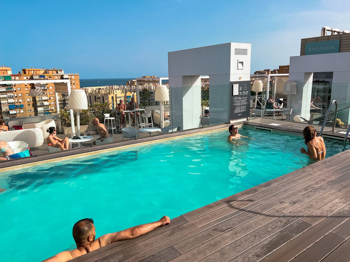 BHeaven rooftop pool at Barceló Málaga