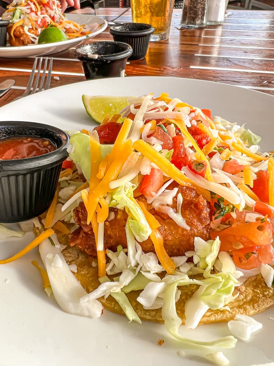 Taco Tuesday shrimp taco at World Famous in Pacific Beach