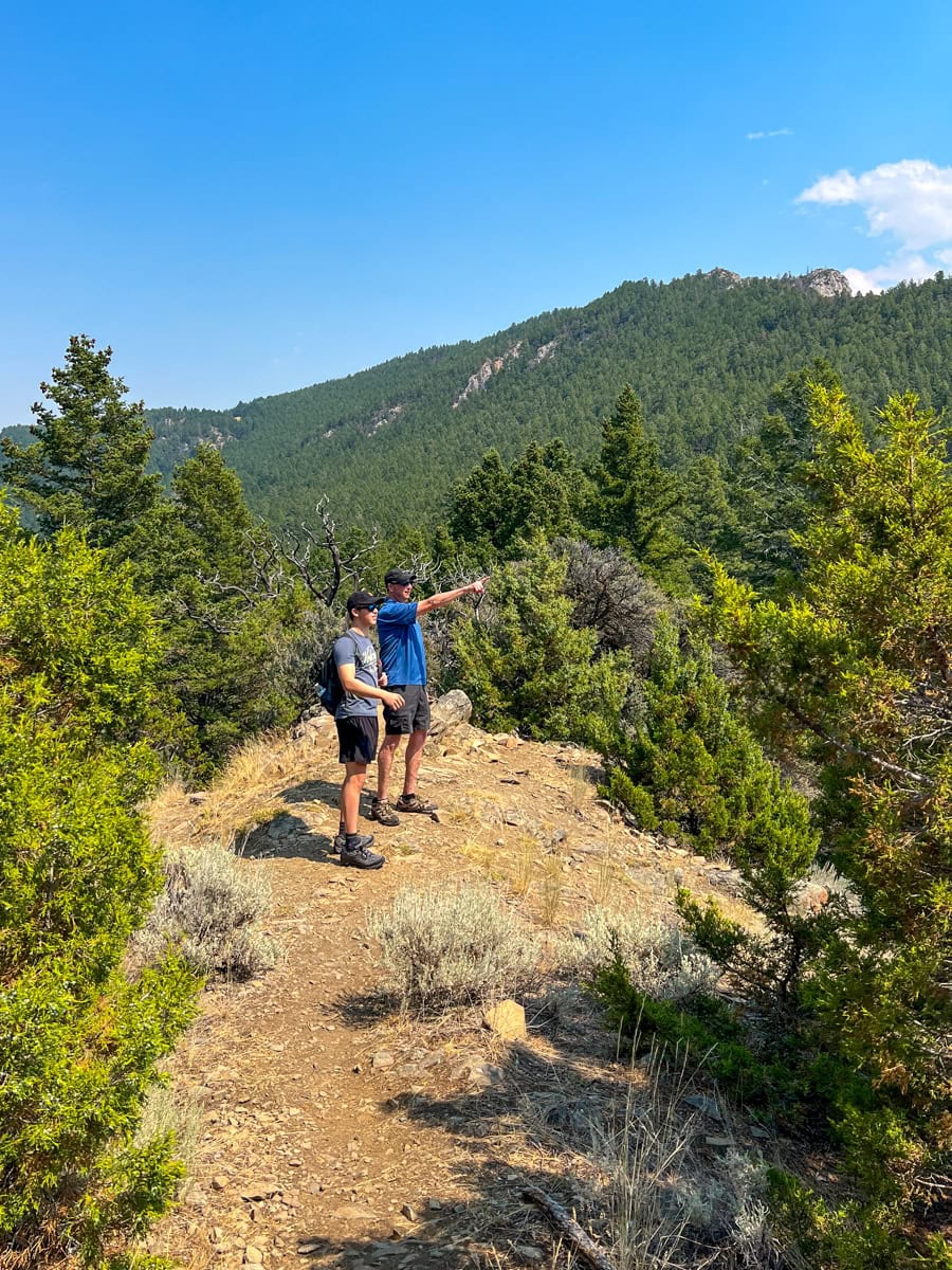 Father and son hiking at Lewis & Clark Caverns State Park