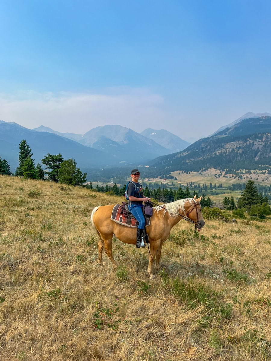 Horseback riding at Sweet Grass Ranch in summer