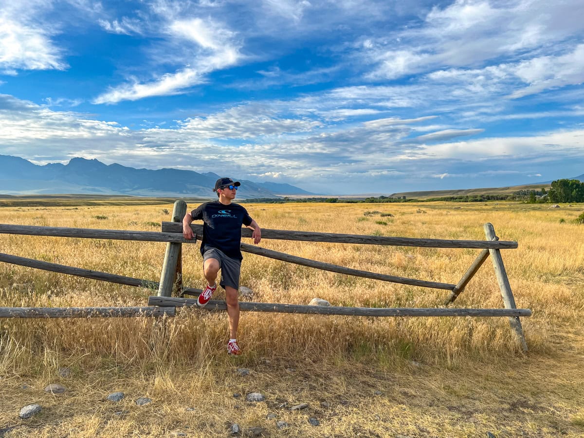 My teenage son in Montana in summer