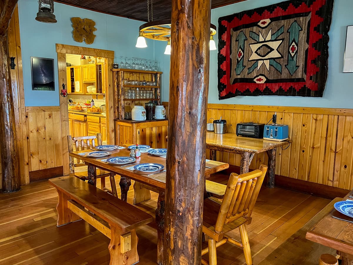 Dining room at Sweet Grass Ranch 