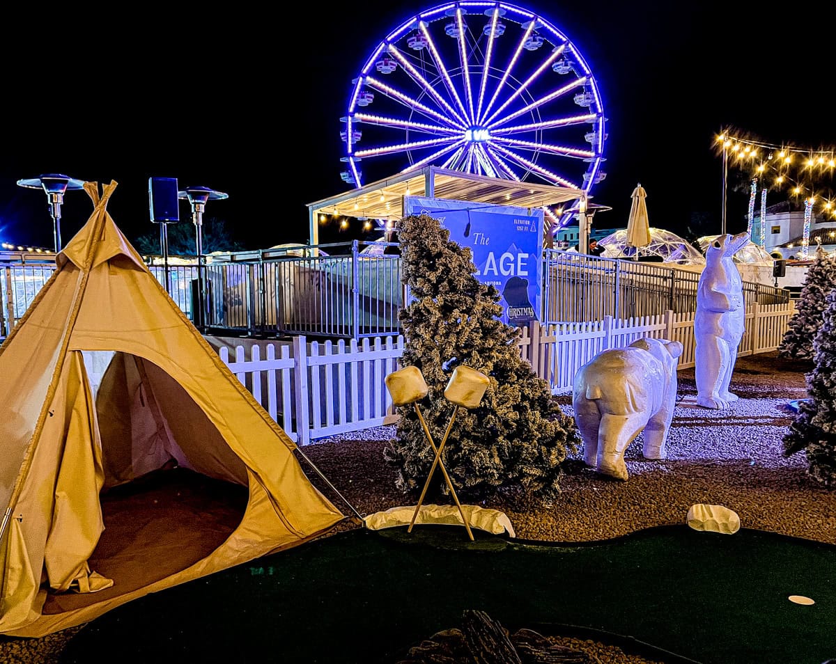 Ferris wheel and themed miniature golf at The Fairmont Scottsdale's Christmas Festival