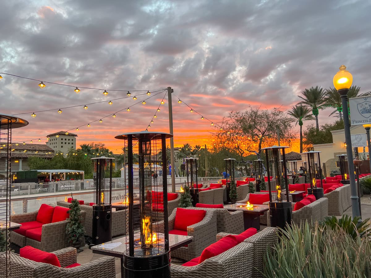 Outdoor ice rink at Christmas at the Fairmont Scottsdale Princess (Photo credit: Colleen Lanin)