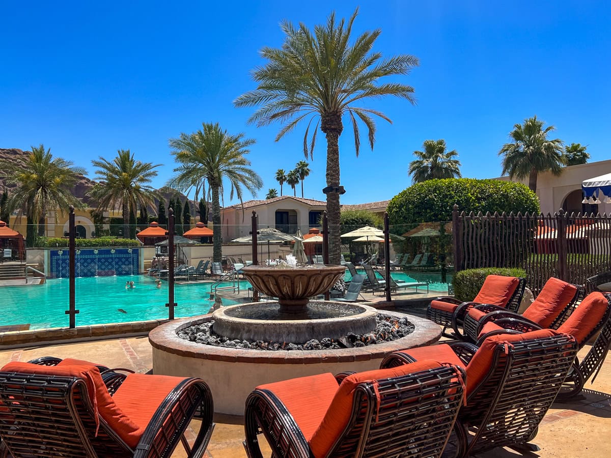 Fire pit and pool at Omni Montelucia Resort & Spa in Scottsdale