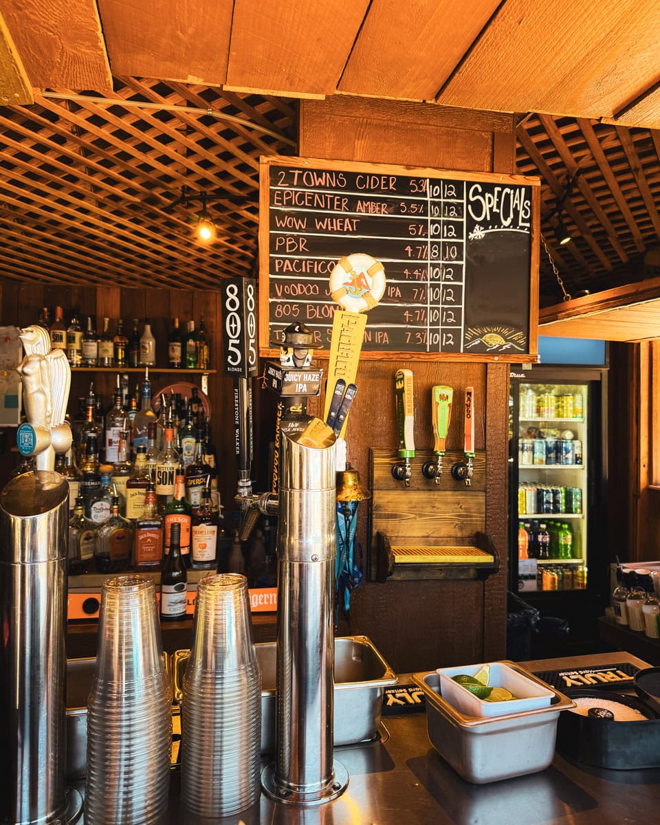 Beers on tap at 9500' Bar at Snowbowl Ski Resort