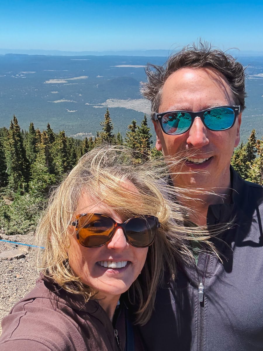 Mountaintop selfie with my husband, Phil, at Agassiz Summit