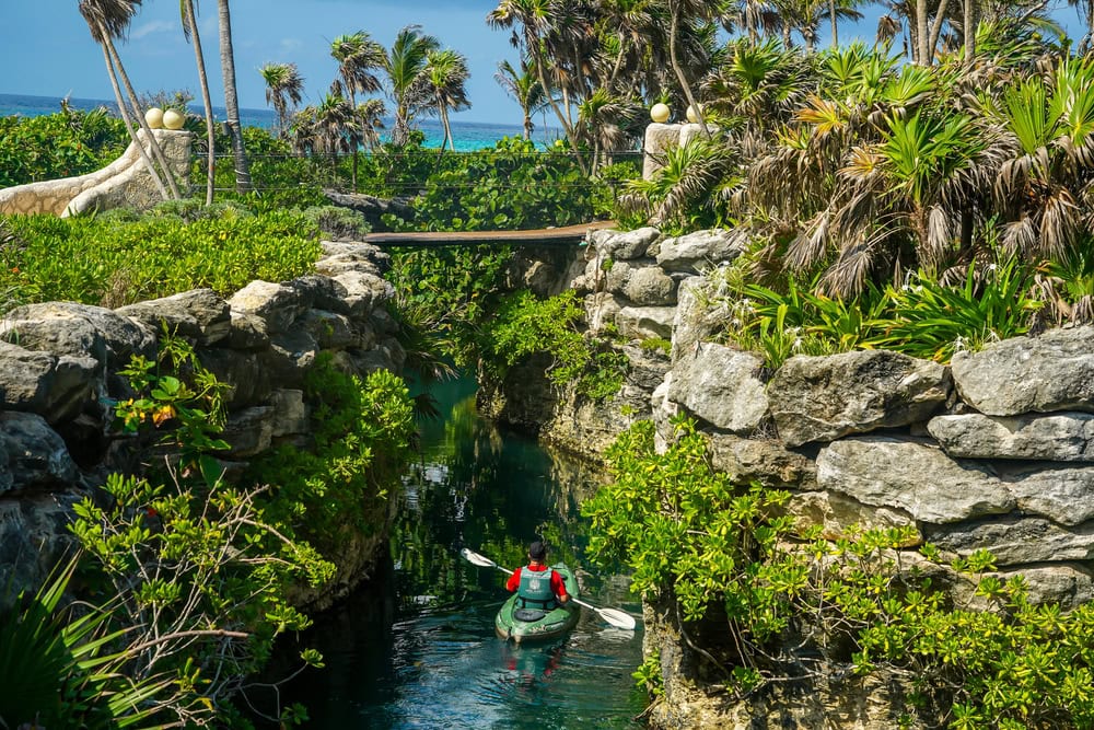 Kayaker at Xcaret Park 