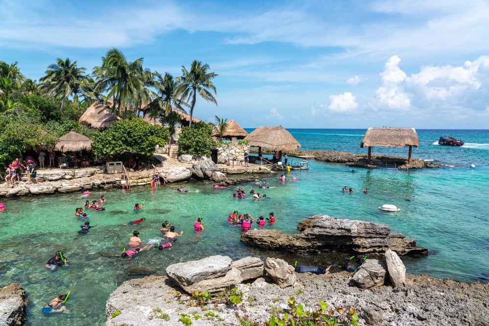 Snorkeling at Xcaret in Riviera Maya near Cancun