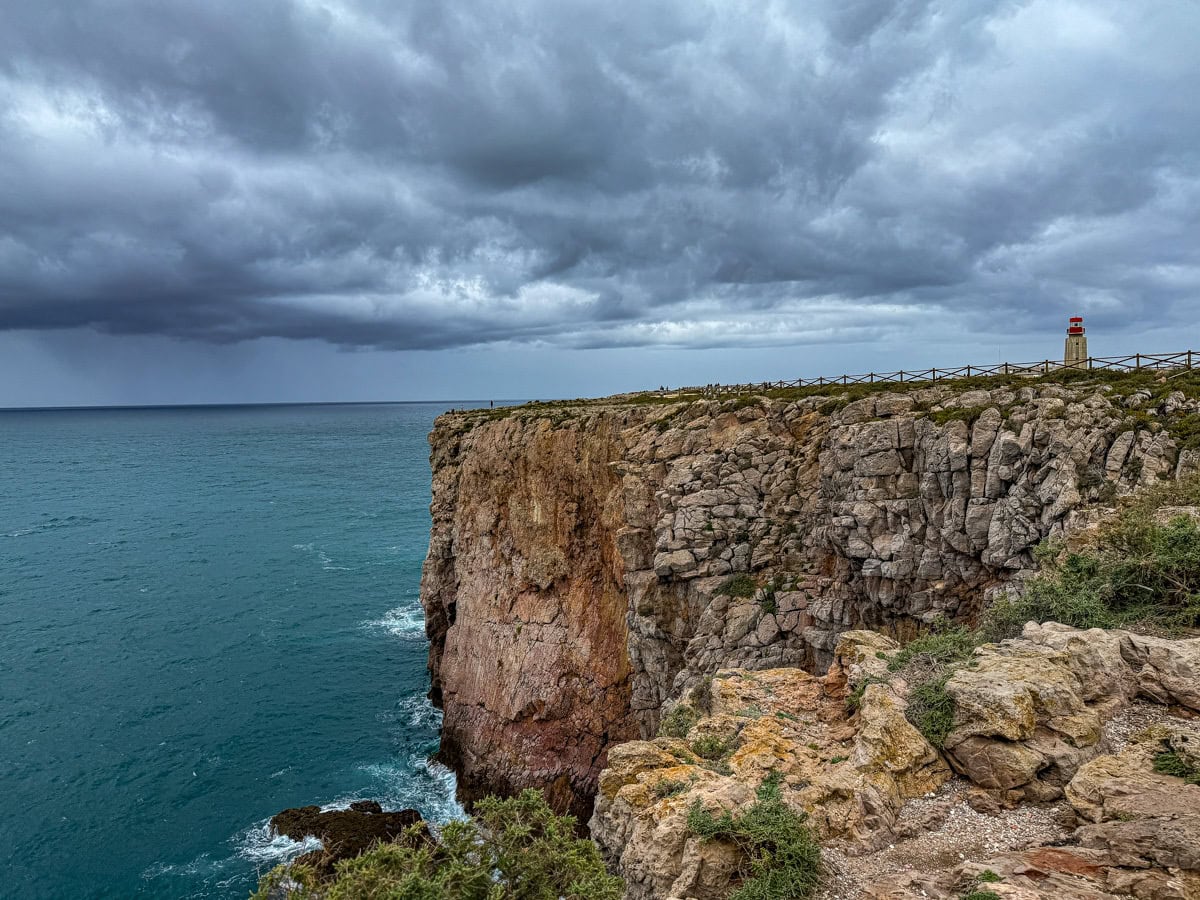 Lighthouse of Cabo de São Vicente at "The End of the World" in the Algarve, Portugal