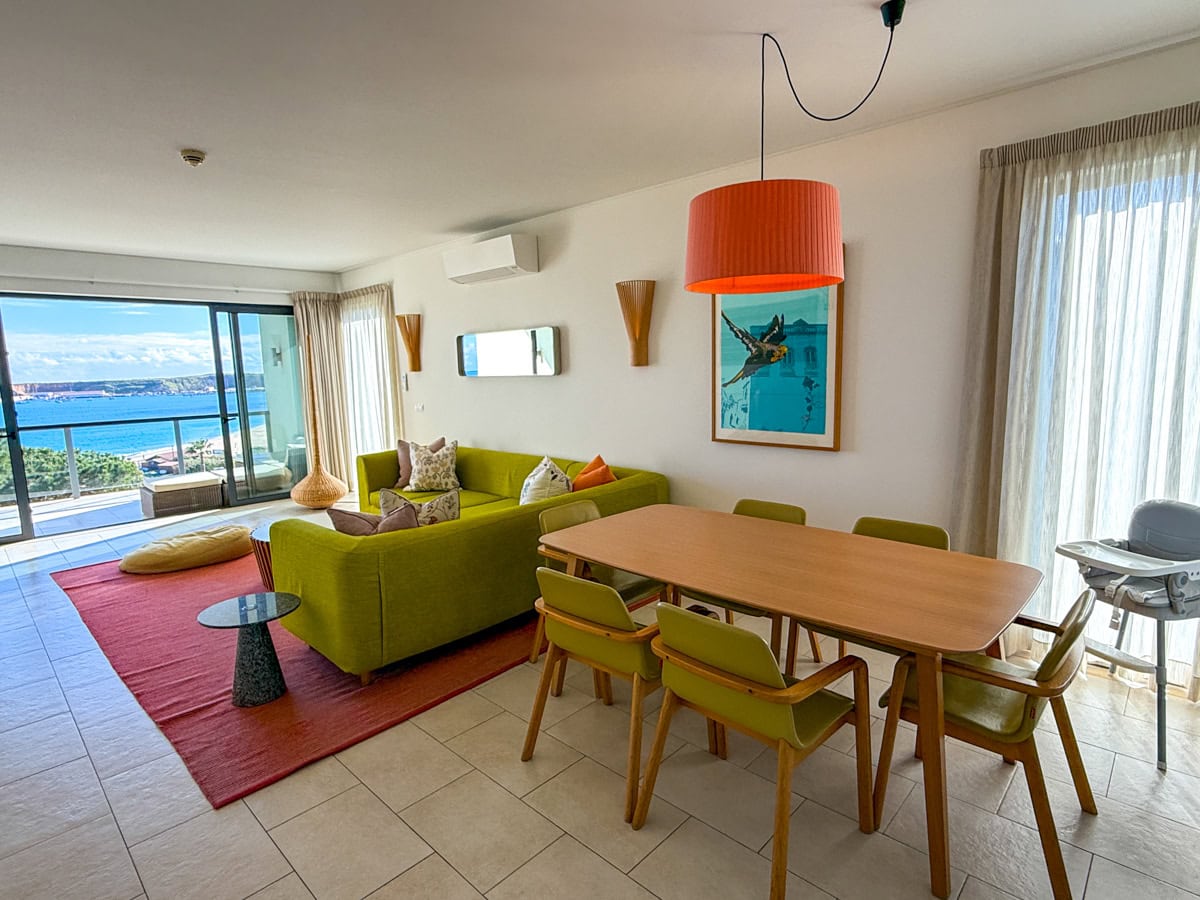 Martinhal Sagres 2-bedroom Ocean House, complete with full kitchen, living room, and Martinhal Beach views