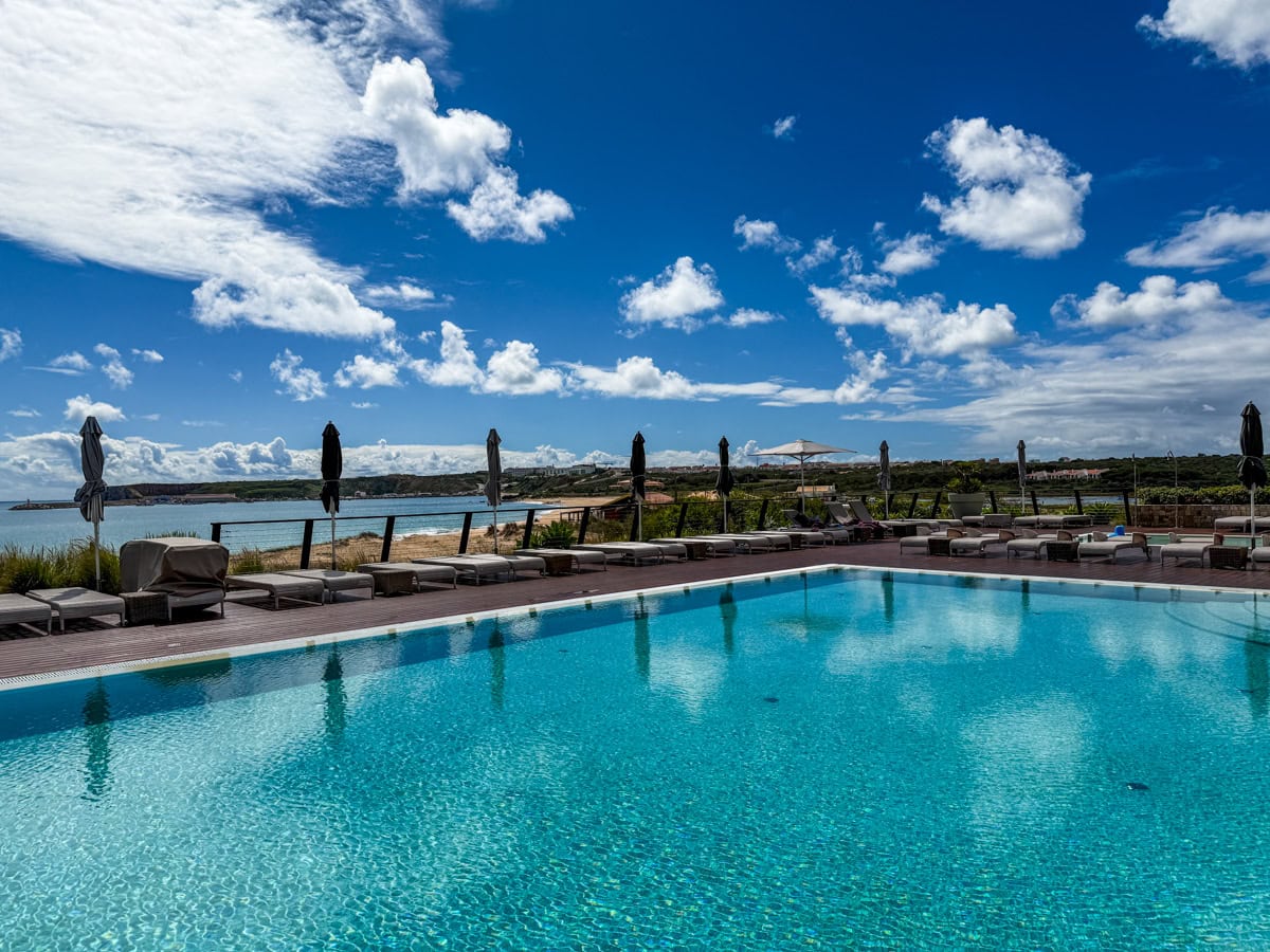 The Main Pool at Martinhal Sagres overlooks the Atlantic Ocean