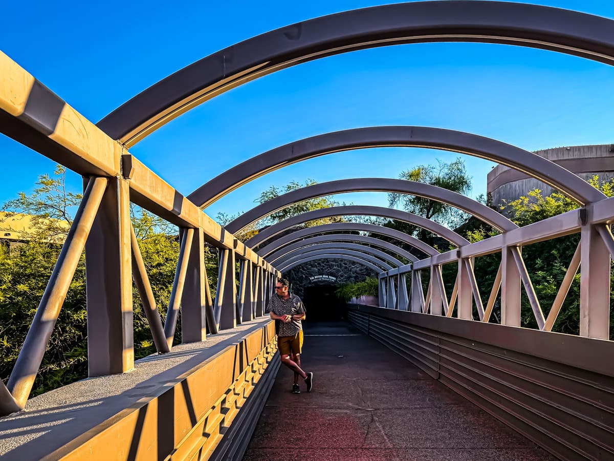 My husband on the Buttes Bridge