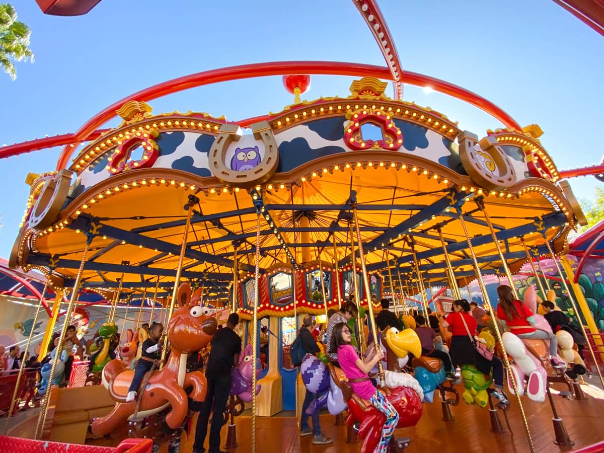 Young kids love Jessie's Critter Carousel in Disney California Adventure Park