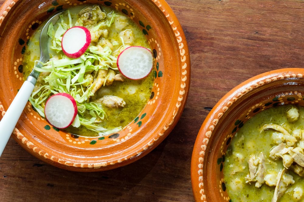 Traditional green pozole