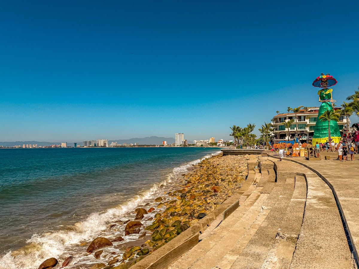 World's tallest Catrina in along the Malecón boardwalk in Puerto Vallarta