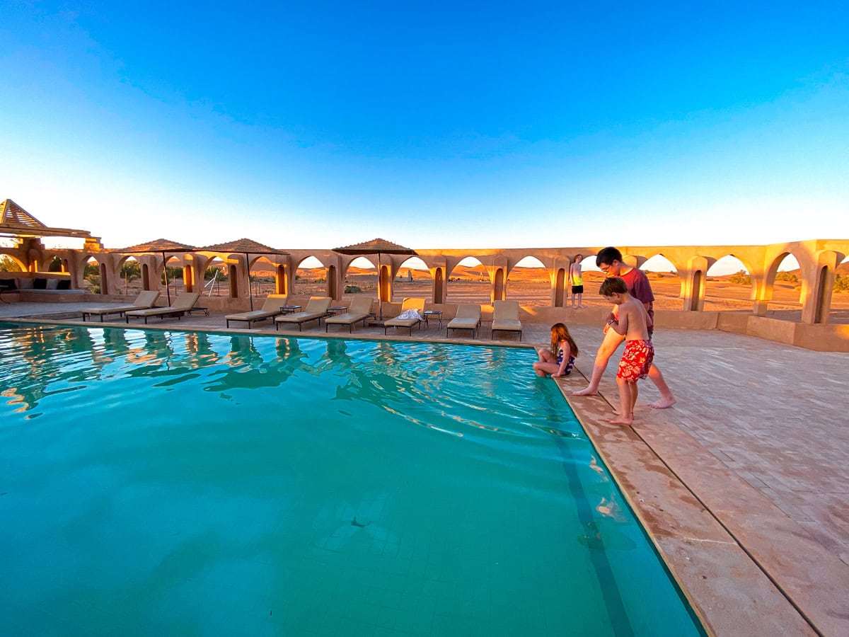 Hotel pool in Merzouga