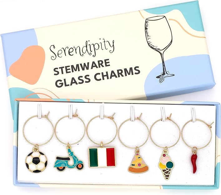 Serendipity Italian Wine Glass Charms